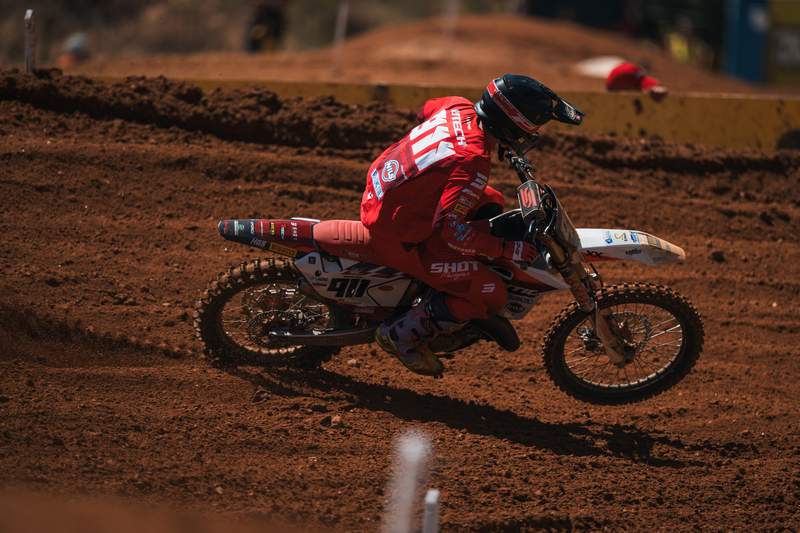 Bertram Thorius and the Fantic XX 125 on the podium in Portugal